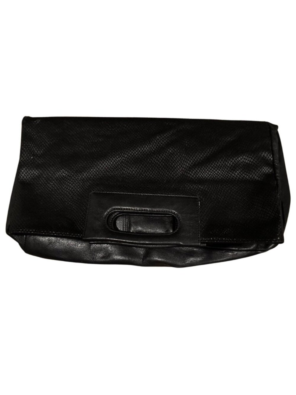 Foley + Corinna Black Fold-over Leather Clutch - Extremely Versatile